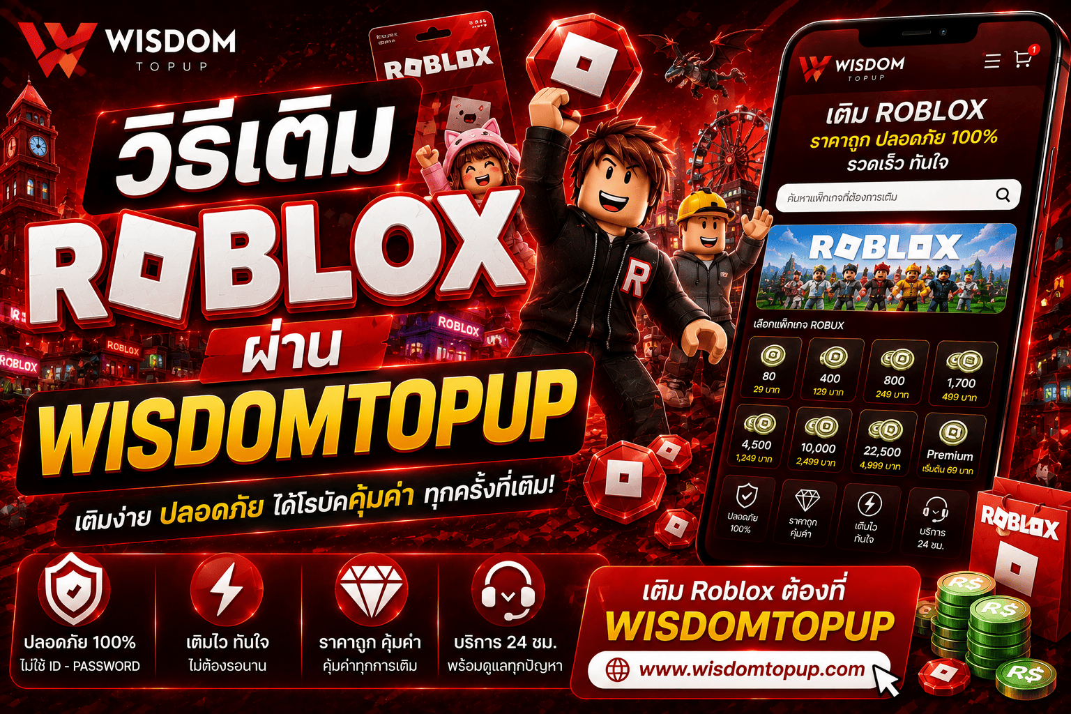 วิธีเติม Roblox
