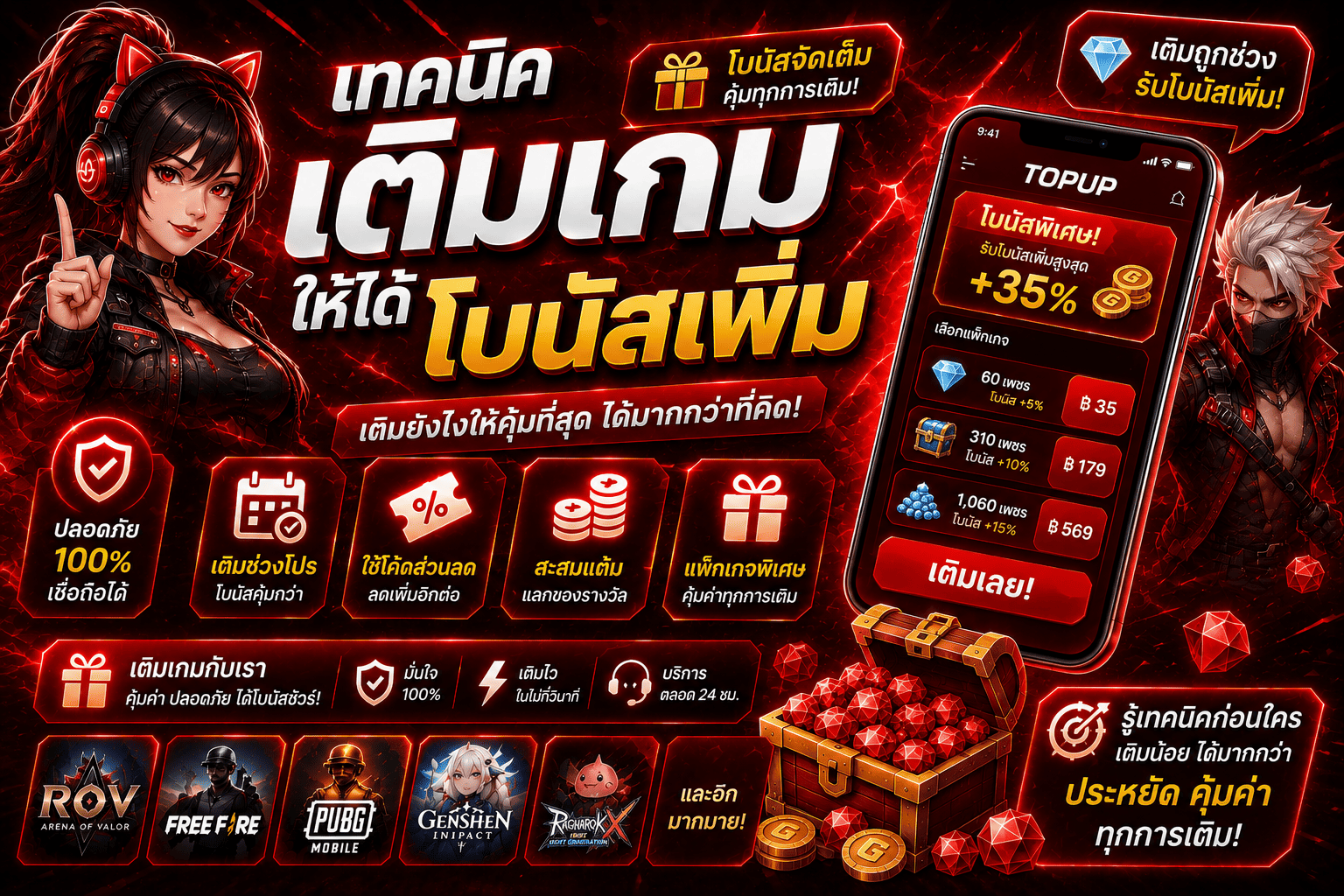 เทคนิคเติมเกมให้ได้โบนัสเพิ่ม