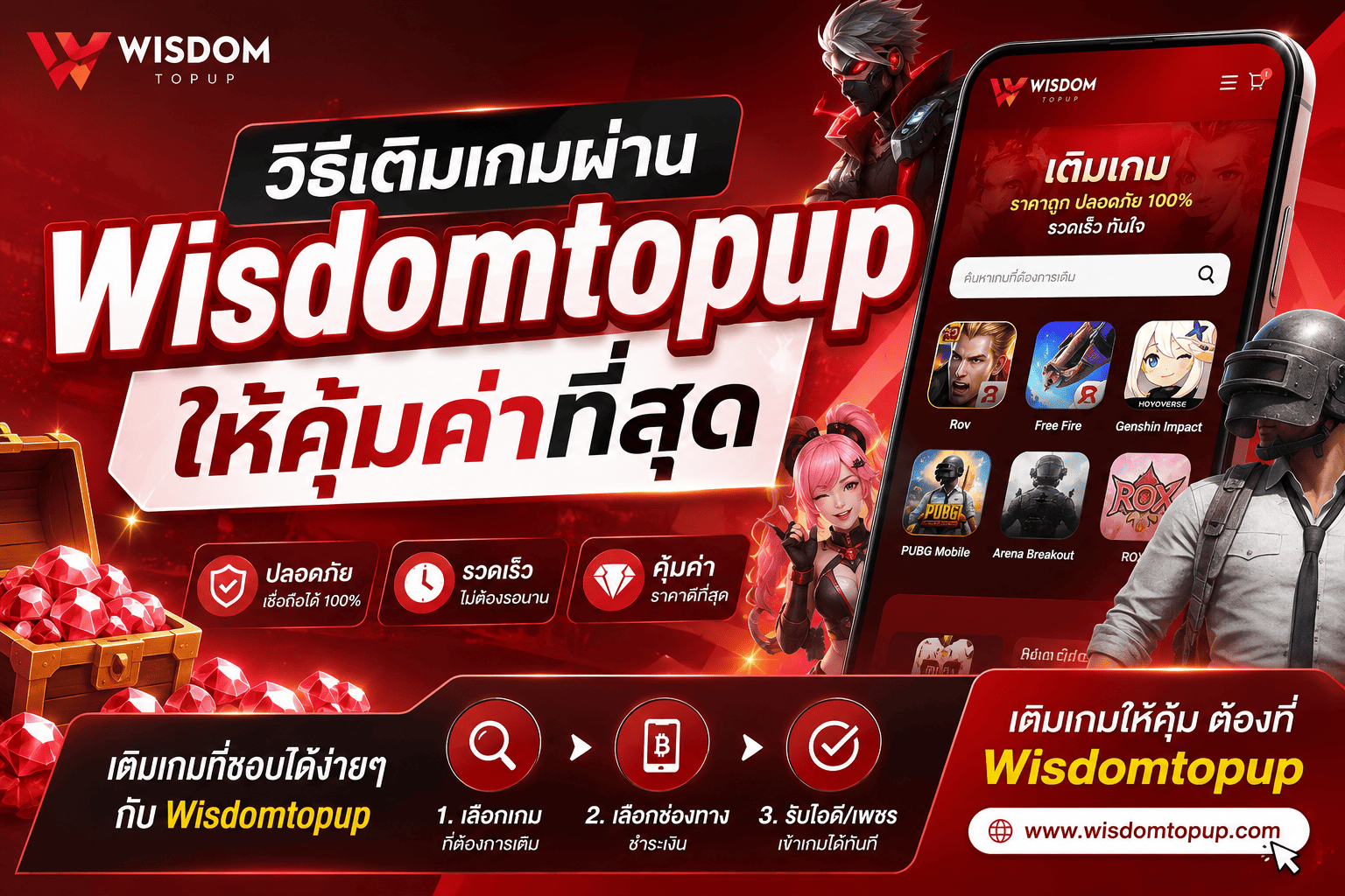วิธีเติมเกมผ่าน Wisdomtopup ให้คุ้มค่าที่สุด